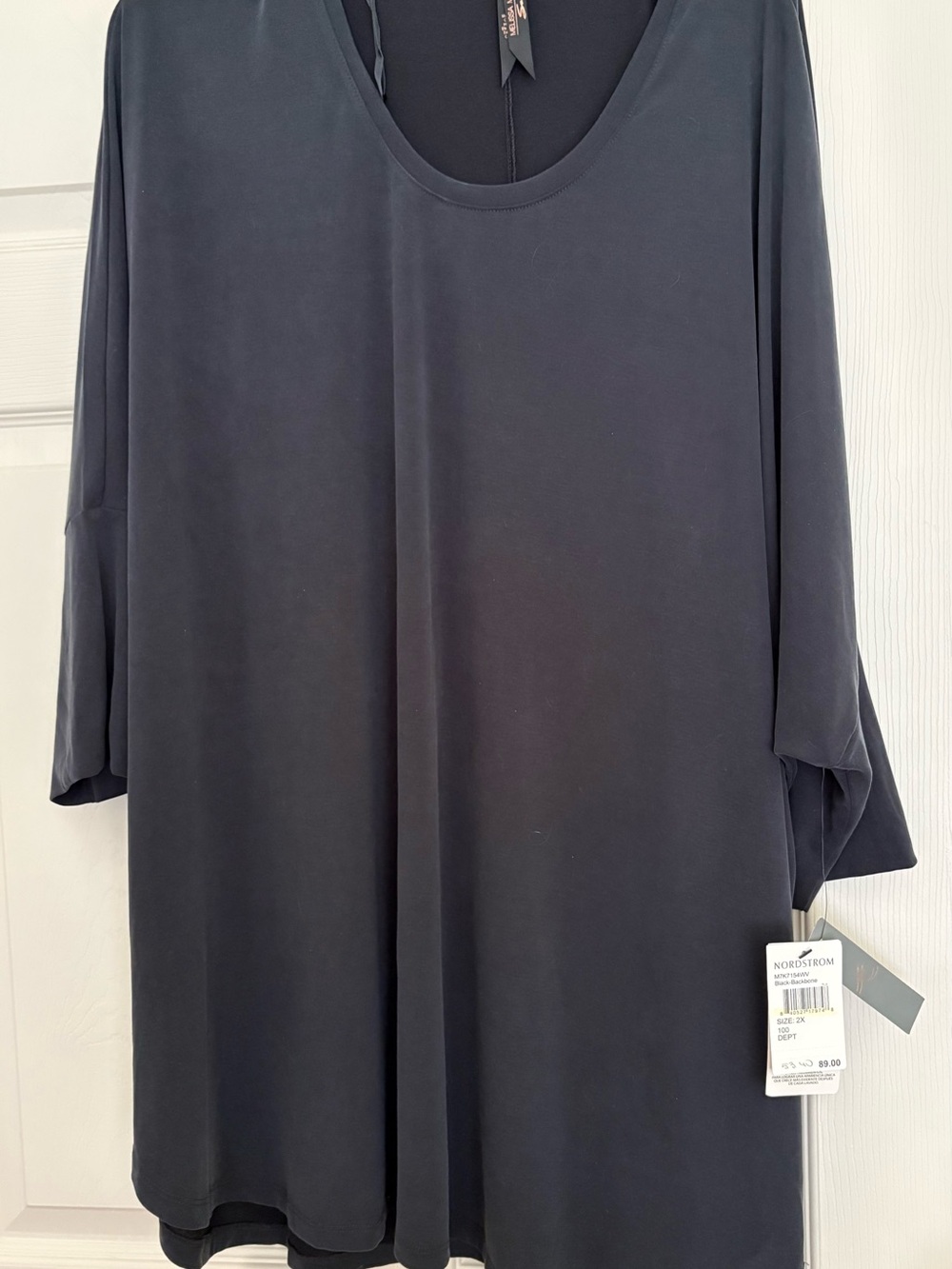 Melissa McCarthy Seven7 Black Scoop Neck Tunic Top $38.00